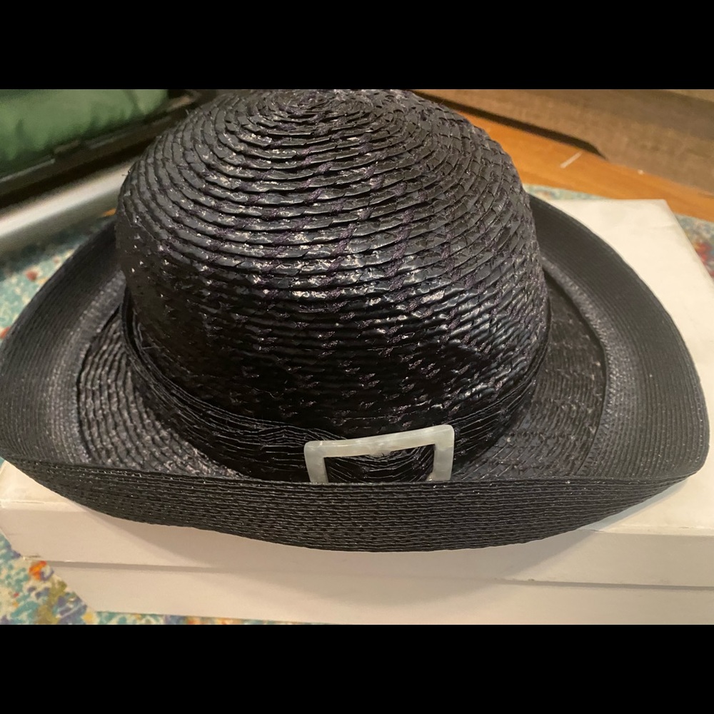 Yves Saint Laurent / YSL Straw Hat Navy Blue women